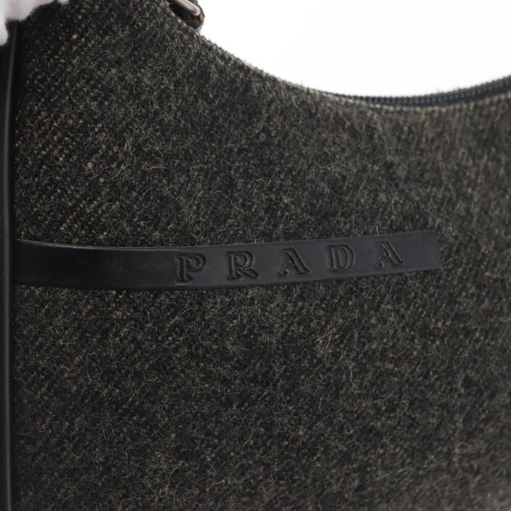 PRADA Sports Hand Bag Wool Gray Silver Auth 155944 - Picture 16 of 16